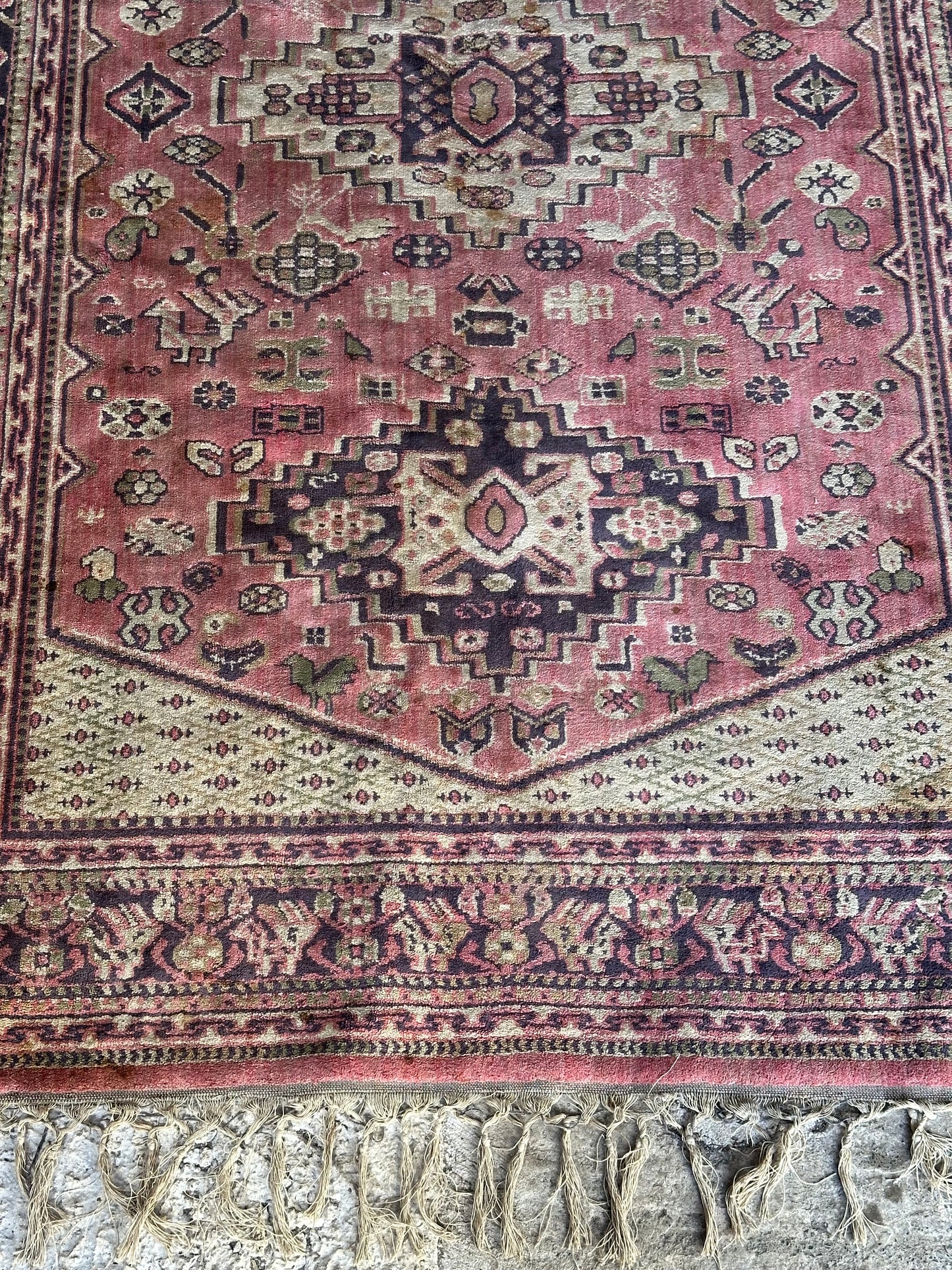 Vintage Middle Eastern Hand Knotted Rug