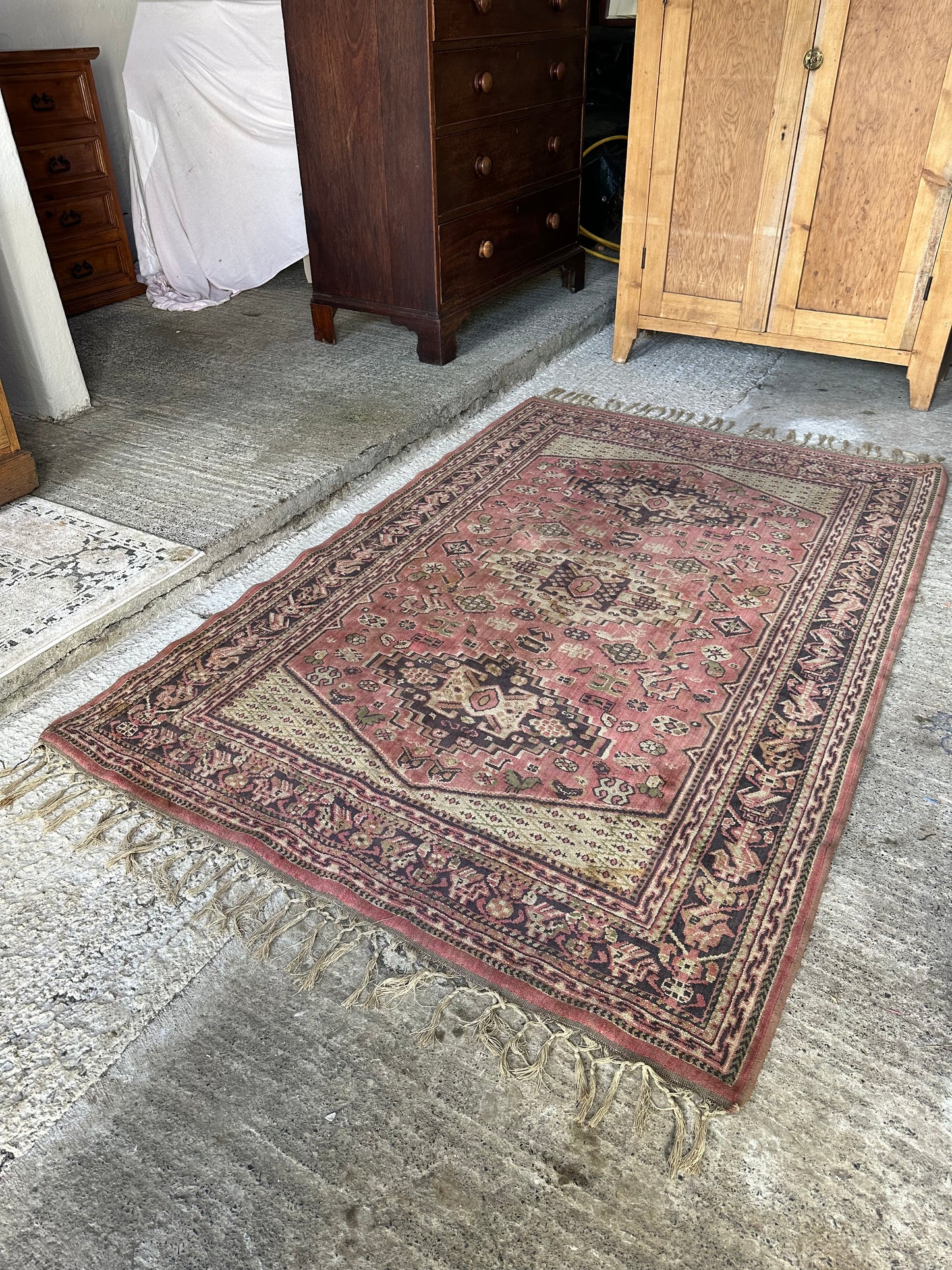 Vintage Middle Eastern Hand Knotted Rug