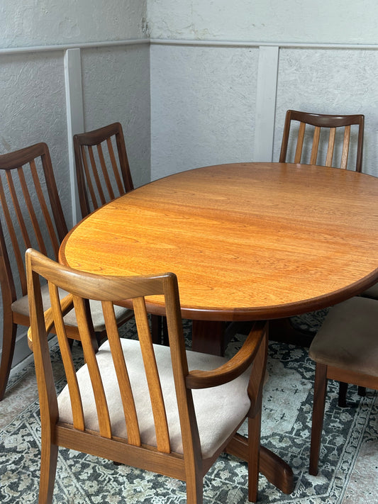 G-Plan Extending Dining Table + 6 Chairs