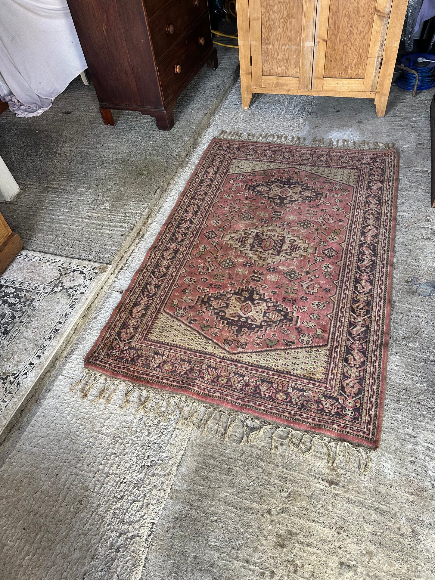 Vintage Middle Eastern Hand Knotted Rug