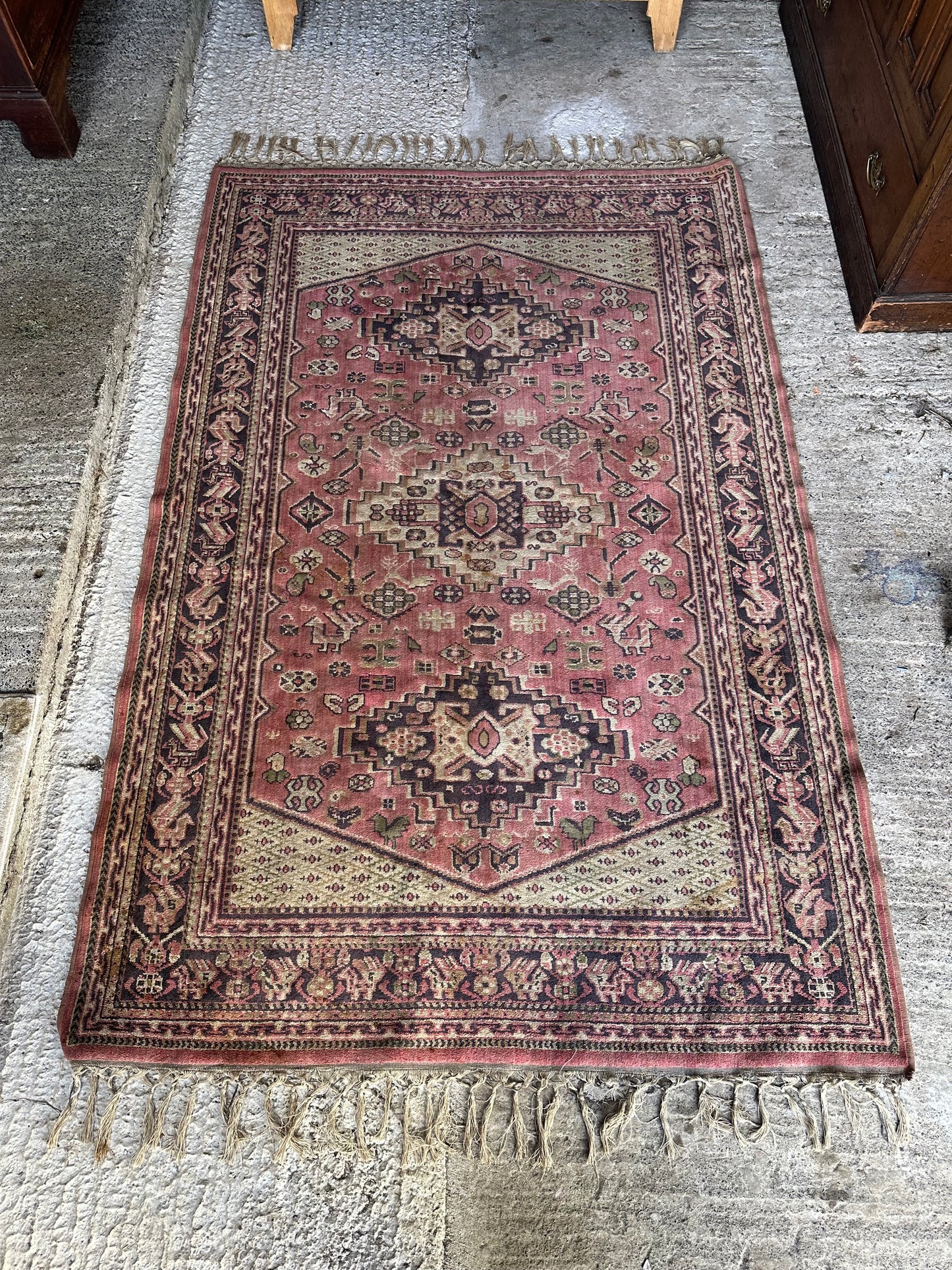 Vintage Middle Eastern Hand Knotted Rug