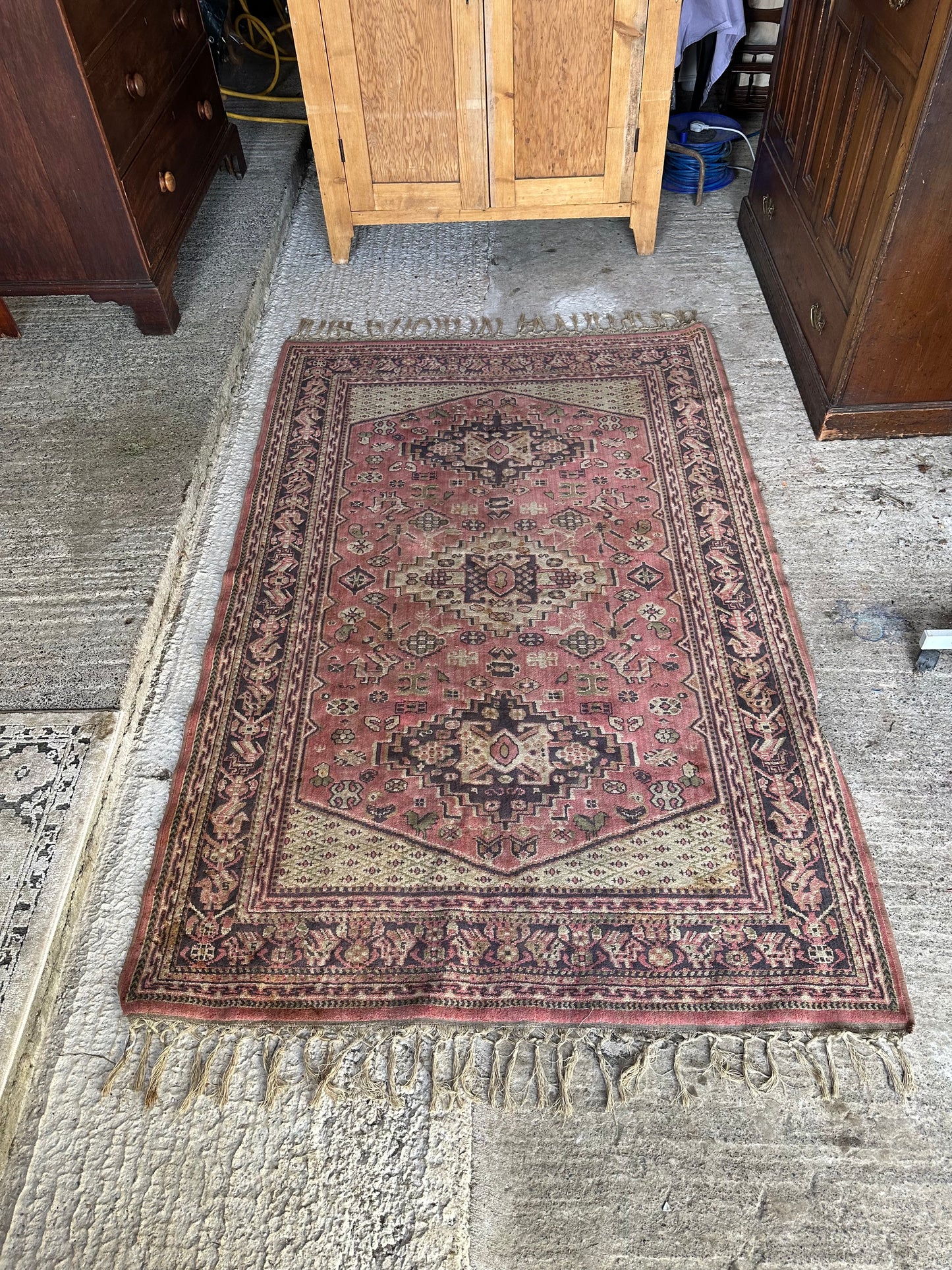 Vintage Middle Eastern Hand Knotted Rug