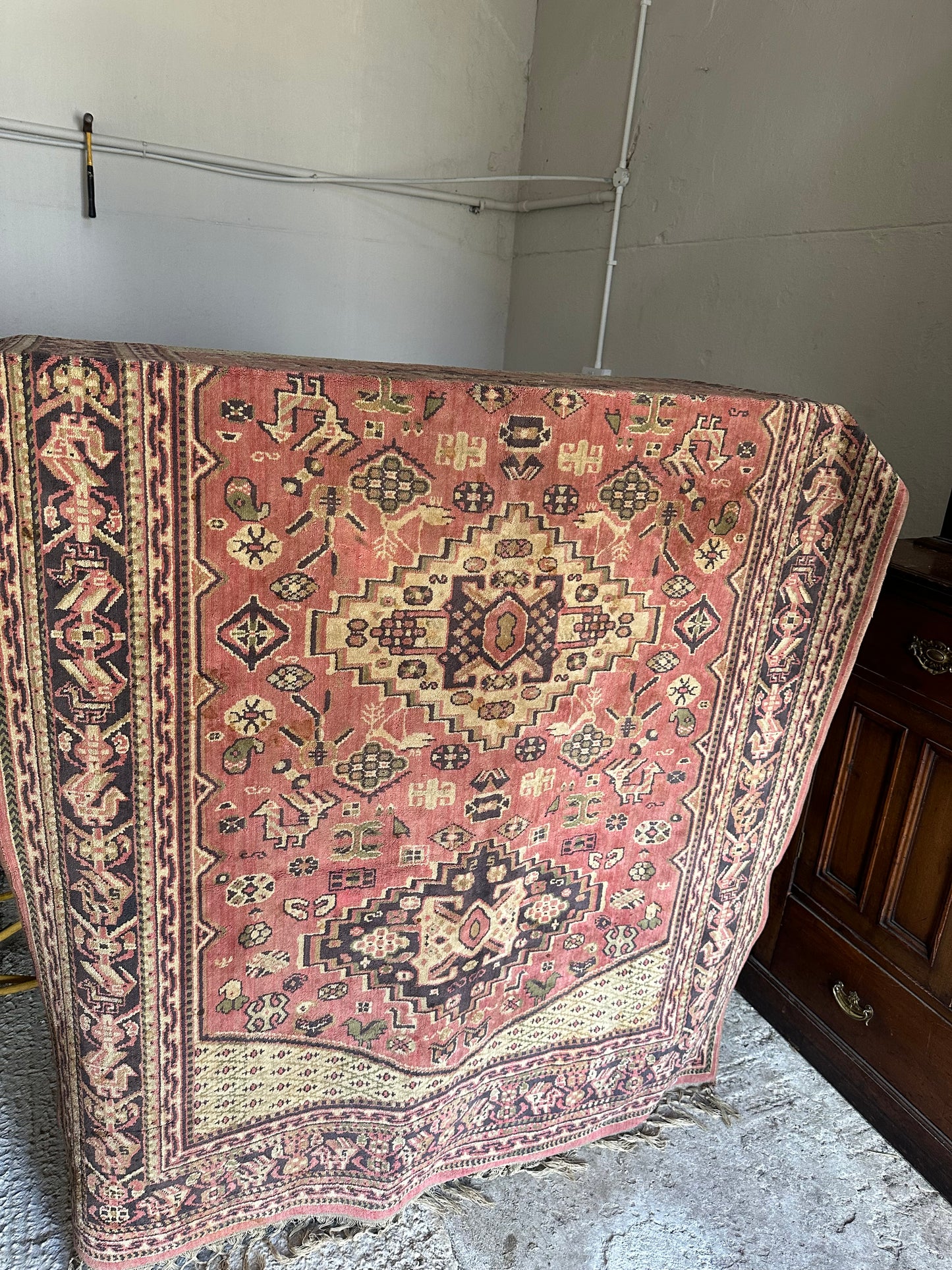 Vintage Middle Eastern Hand Knotted Rug