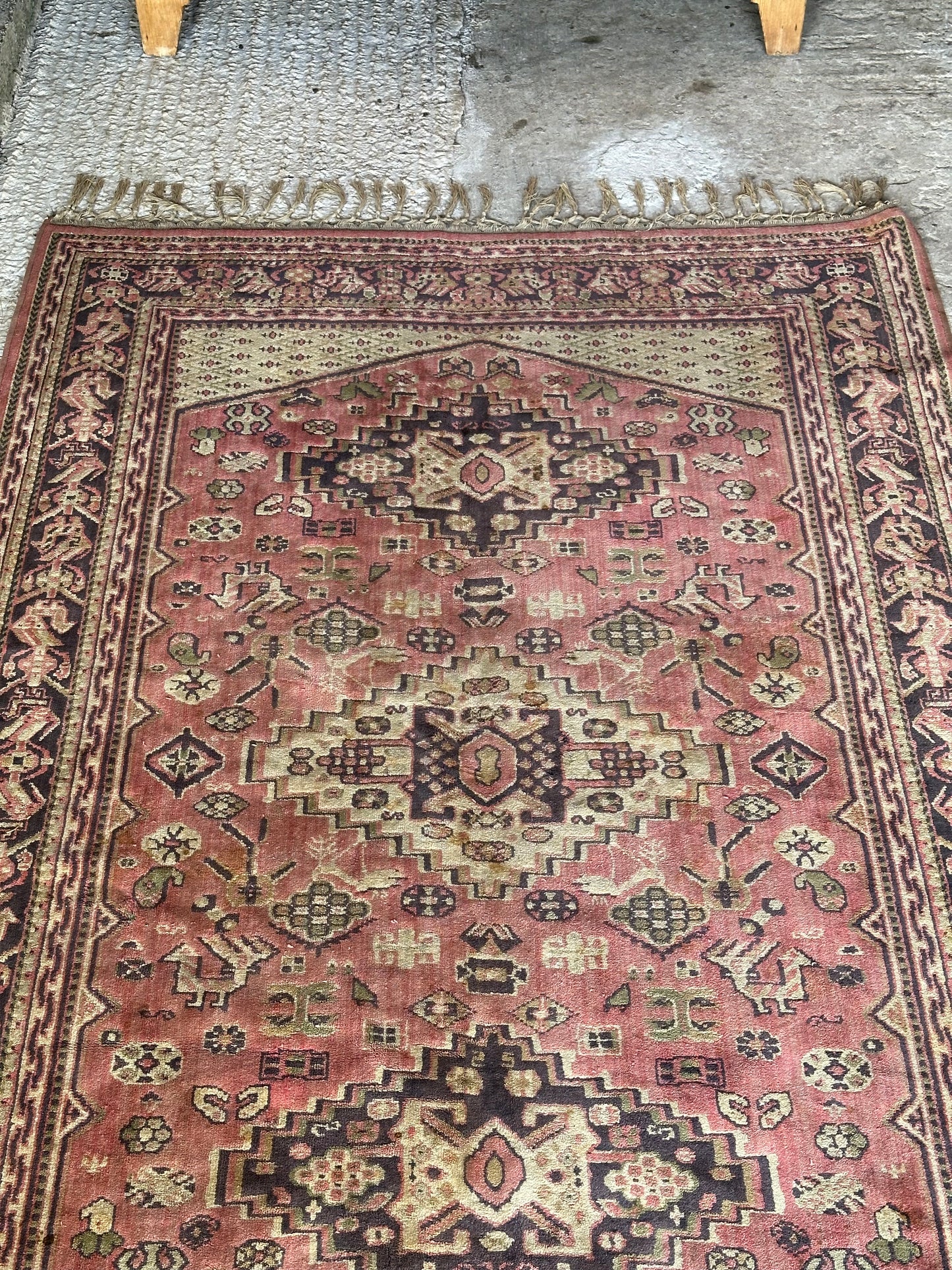 Vintage Middle Eastern Hand Knotted Rug