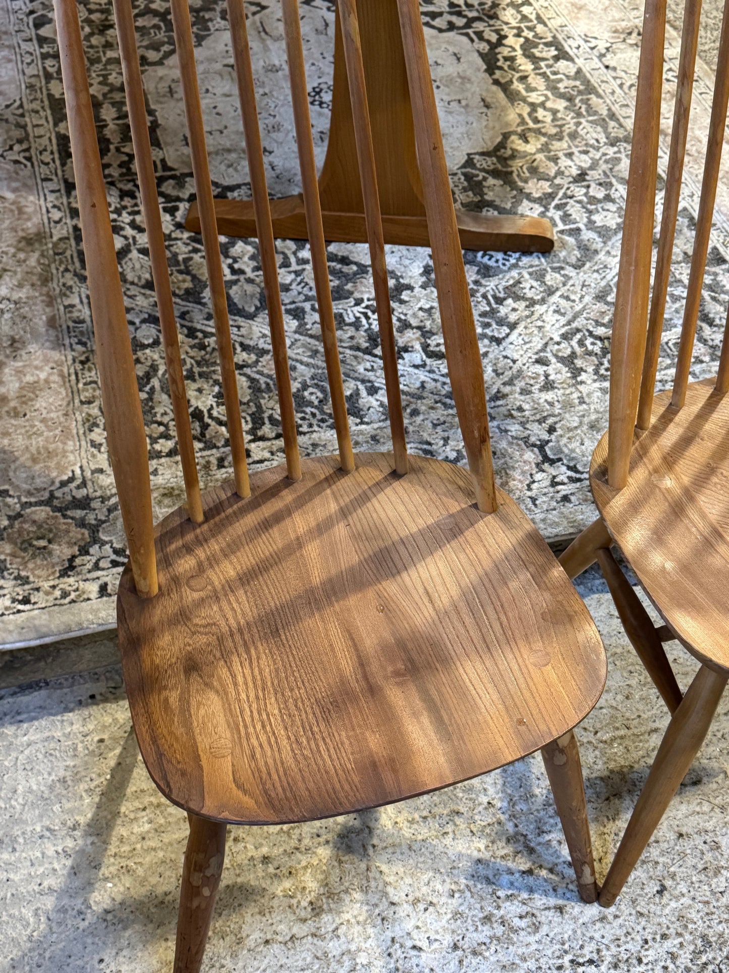 Ercol Blonde Elm & Beech Dining Table and 6 Chairs