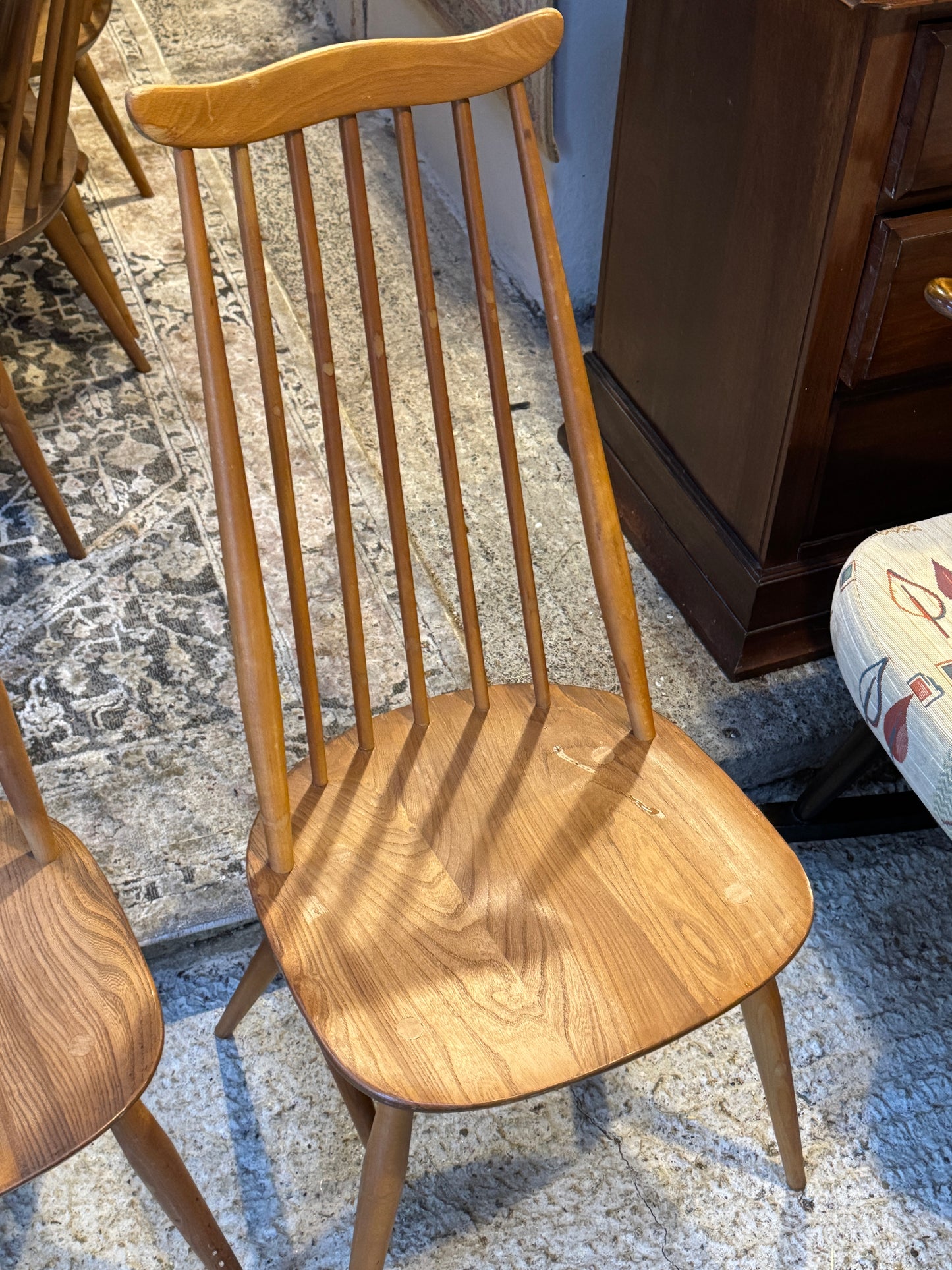 Ercol Blonde Elm & Beech Dining Table and 6 Chairs