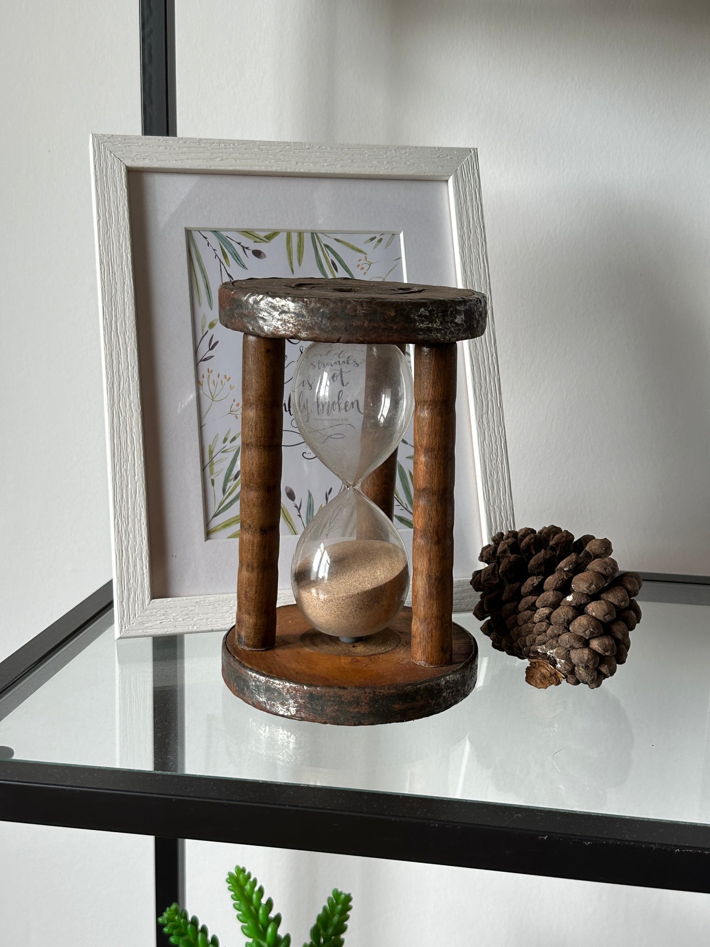 Late 19th Century Industrial Bobbin Hourglass Sand Timer